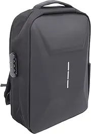 Water-Impenetrable Backpack with USB Charging Port, Anti-Theft Design, Password Lock, for Satellite Gear, Laptop, Camping & Photography Equipment, Black