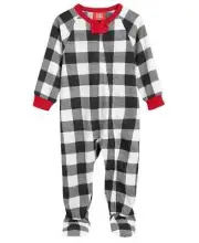 Family Pajamas Baby Unisex One-Piece Pajama, Buffalo Check, 24 Months / 24M