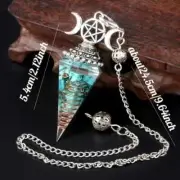 Turquoise Pendulum pendant,gravel Crown Triple Moon resin Pendulum,tree Of Life