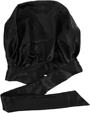FOMIYES Sleep Head Wrap Silky Sleeping Cap Silk Cap Elastic Sleeping Cap Wavy Hair Head Wrap Chemotherapy Hat Hair Bonnets for Sleeping Supply Strap Satin Miss Hairpin Take a Bath Black