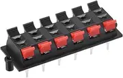 sourcing map 2 Row 12 Way Spring Speaker Terminal Clip Push Release Connector Audio Cable Terminals Strip Block Black Red WP12-03 1Pcs