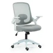 FORTIA Ergonomic Office Desk Chair, Coolmesh Fabric, Adjustable Recline, Grey Mesh/White Frame