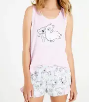 NEW Peter Alexander WOMENS KOALA LLAMA TANK + SHORTS PJ SET M RRP$89.95
