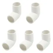 5 Pcs 20mm Inner Diameter 90 Degree Elbow PVC Pipe Connectors White