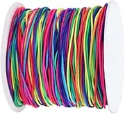 Elastic Cord, 1mm Colorful Beading Cord Stretchy Rainbow Elastic String for Making Jewelry, Necklaces, Beading and Crafts