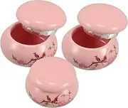 PLAFOPE Compact Versatile Travel Pots Ceramic Makeup Containers for Lipstick Creams Sample Storage Sealed Lid