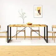 Solid Mango Wood Dining Table 180 cm - Kitchen, Room Dinner Set, Farmhouse-Style, Extendable Tables and Dining Room Tables