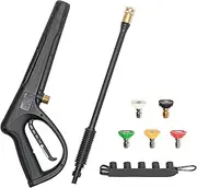 FGD Pressure Washer Gun Replacement Power Spray Car Wash Gun with Extension Wand M22-15mm Thread Fitting 5 Nozzle Tips, 2320PSI 6.6GPM Compatible with Most Brand Power Washer
