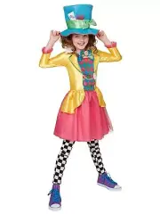 Mad Hatter Girls Deluxe Costume (Large Polybag)