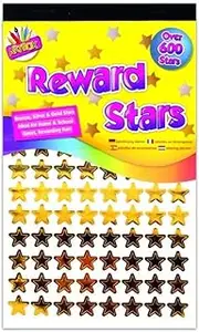 600 x Reward Star Stickers Silver Gold Bronze Home School Teacher Good Work