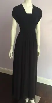 White House Black Market Women’s Genius Chiffon Convertible Black Gown Size 2