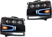 Compatible For Chevrolet Silverado 2007-2013 Car Front Lamps Auto Headlights Assembly Upgrade LED 3 Projector Lens Accessories