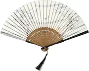 HAWILLOSCH Unique Japanese Hand Fan Bamboo Material Foldable Fan Cotton Decoration Present for Occasions
