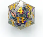 Liquid Core 55mm Large Dice,DND Rotating Eye of The Dragon Dice Set,1 PCS