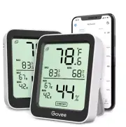 Bluetooth Hygrometer Thermometer with Large LCD, 2-Pack