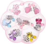 WOFASHPURET Princess Play Jewelry Earrings Set, Acrylic Clip on Earring No Pierced Dangle Earrings Cartoon Crystal Jewelry for Little Girls Birthday