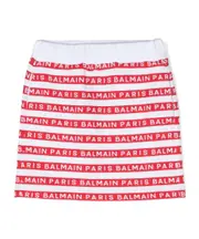 Balmain Kids Elasticated Waistband Logo-Printed Skirt 14Y,13Y,12Y,10Y White