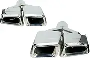 Racing 1 Pair Car 304 Stainless Steel Exhaust Tail Tip Muffler Tips Tail Throat Compatible For Mercedes Benz 2011-2013 ML W166 GL X166