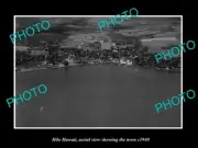 OLD LARGE HISTORIC PHOTO HILO HAWAII AERIAL VIEW SHOWING THE TOWN c1940 1
