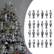 24Pcs Christmas Nutcracker Ornaments Decor Sturdy for Birthday Party Family