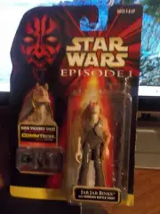 Star Wars Episode I TPM Jar Jar Binks with Gungan Battle Staff "Brand New"!!