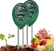 2 Pcs Soil PH Meter, 3-in-1 Soil Moisture/Light/pH Tester Gardening Tool Kits for Plant Care, Great for Garden, Lawn, Farm, Indoor & Outdoor Use