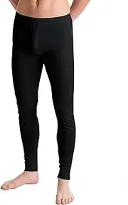 [FIANA FASHIONS] Men's Thermal Trousers Long Johns Warm Bottom Ultra Soft Brushed Inside Warm Underwear for Winter and Coolest Weathers, Black, XXL