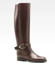 $1295 New Gucci STIRRUP Leather Flat Boots Shoes 34.5/4.5 #279229