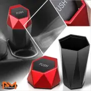 Portable Vehicle-Mounted Dustbin Garbage Box Trash Can with Removable Lid Red