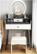 Makeup Vanity Desk Makeup Vanity Table Dressing Table with Lighted Mirror 3 Lighting Modes Brightness Adjustment for Bedroom(Gray)