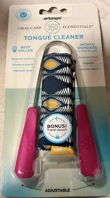 NEW Dr. Tung's Tongue Cleaner - Various Colors Avail. W/ Bonus Travel Pouch