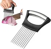 Stainless Steel Onion Slice Holder, Onion Holder for Slicing, New Onion Holder Onion Cutter,Lemon Slicer Vegetable Cutter, Chopper Slicing Assistant Tool for Meat, Potato