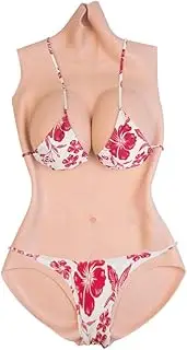 YAPOKCDS Crossdresser Silicone Bodysuit Silicone Breast Shapes Fake Vaginal Swimming for C-G Cup for Crossdresser Transgender