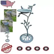 Elegant 33-Inch Verdi Grey Bird Bath - Hand Brushed Cast Aluminum Finish