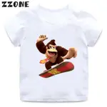 2024大金剛國家圖形卡通兒童T恤猴子女孩衣服男嬰T恤夏季兒童T恤