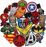 20Pcs Iron on Patches Cartoon Anime Patches Embroidered Applique Kit,Patch Iron-on or Sew-on Applique for Kids DIY Crafts,Patches for Kids Clothes Decoration
