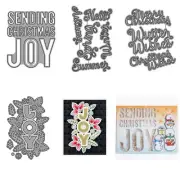 Christmas Seasonal Sentiments Words Metal Cutting Dies Diy Scrapbooking Crafts