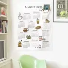 Soft Polyester Wall Calendar 2024 Washable Tapestry Room Bedroom