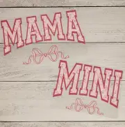 Mama Mini Bow Match Youth Ready Press Heat Transfer Screen Print DTF Transfer