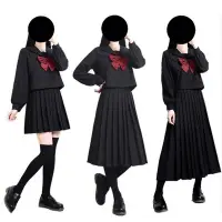 在飛比找Yahoo!奇摩拍賣優惠-下殺 秋冬裝 時尚女裝日本暗黑不良惡魔長短袖裙80公分JK制
