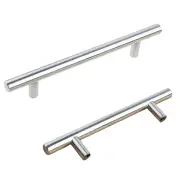 Kitchen Cabinet Door Handles Brushed Stainless Steel Door Drawer Pull Knob T Bar - 128mm 76mm