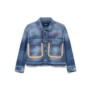 [Dsquared2] Dsquared2 Fringed Denim Jacket 40 IT BLUE
