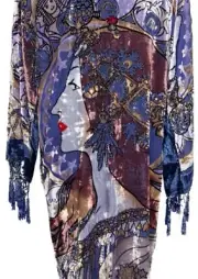 RICH ROYAL BLUES ART DECO STEVIE NICK'S STYLE MUCHA GYPSY BOHO DELUXE DUSTER