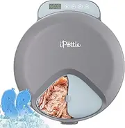 iPettie Zharko Four Meals Automatic Wet Food Feeder - True 4 Meal Design with Locking Lid, Smart Cat Food Timer Automatic Feeder for Wet Cat Food, Two Ice Packs, Easy to Clean & Portable Design