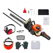 VEVOR 23.2-inch 26CC 2 Cycle Gas Hedge Trimmer, Gas Powered Handheld Hedge Trimmer with Dual Sided Dual Action Blade, 180 Adjustable Trimmer Head, Su