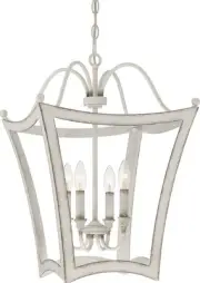 Roseto QZP5900 Anson 4 Light 16"W Taper Candle Pendant - Off White
