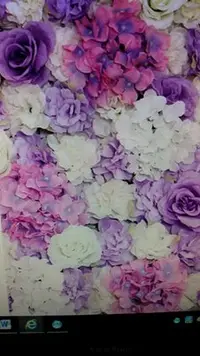在飛比找Yahoo!奇摩拍賣優惠-草皮花牆//婚慶背景花牆仿真花橱窗装饰 玫瑰繡球舞台佈置-紫