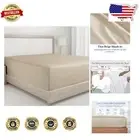 All-Around Elastic King Fitted Sheet - 400 Thread Count Sateen, Soft & Durable