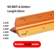 30Cm Triangular Scale Ruler 1:20-1:500 Metal Plastic Straight Ruler Metric Archi
