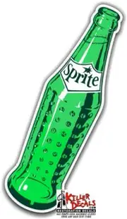 SPRITE#5) 12"X3.3" SPRITE BOTTLE SODA DECAL POP VENDING MACHINE COOLER